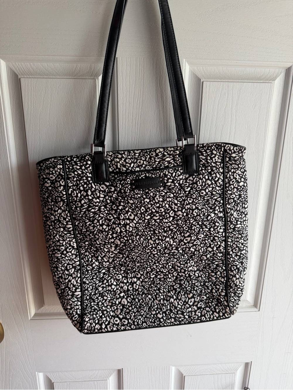 Vera Bradley Black & White Leopard Print Tote